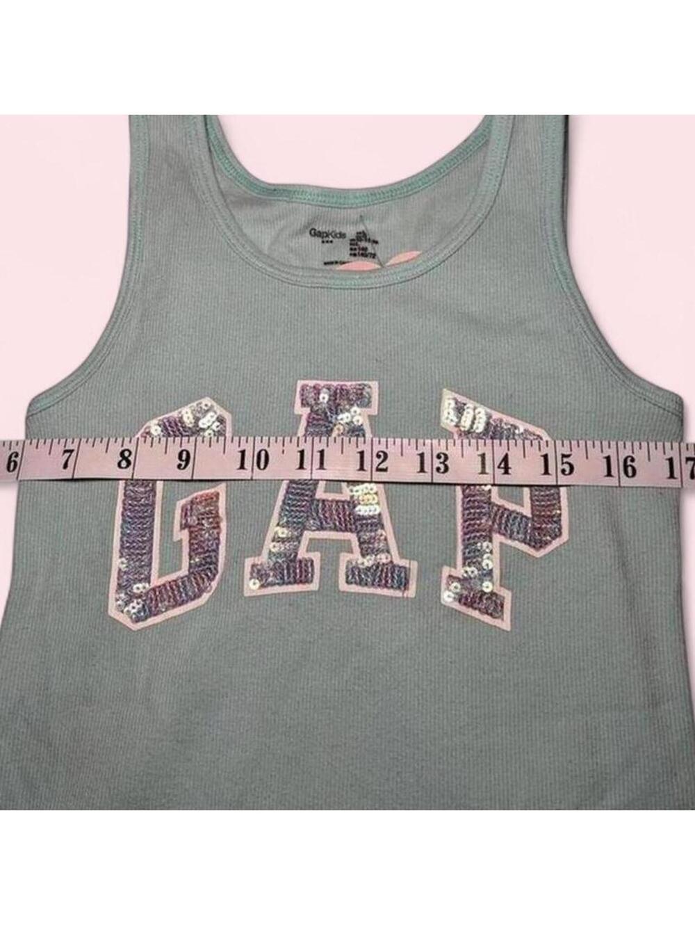 Y2K Light Blue Gap Sequin Tank Top Children’s 10-12 Years - Picture 6 of 6